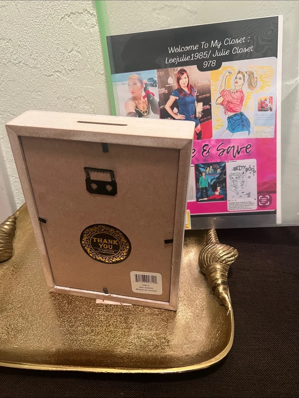 #2077*”7x9”Coffee Fund Decorative Shadow Box - White - Picture 2 of 15